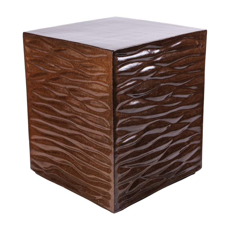 Table d'appoint d'extérieur Zen Square L 20 po x l 20 po, Pyrite brun brillant
