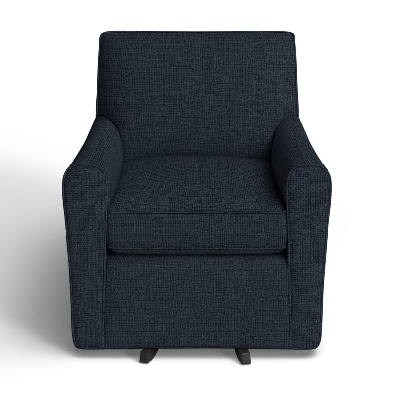 Mikeno 32" Wide Swivel Armchair, Macarena Dark Blue Performance