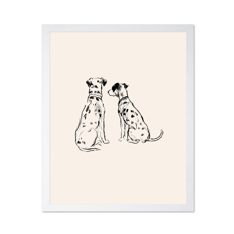 Deux Dalmatiens, Poster, 18"H x 24"W, White Framed