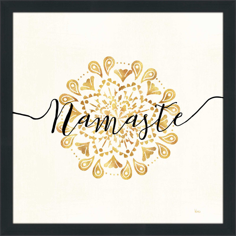 «Namaste I», art textuel sur toile, H 37,5 po x l 37,5 po x P 1 po, Cadre espresso