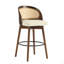 Tabouret de bar d'intérieur en bois Como, avec revêtement, ensemble de 2