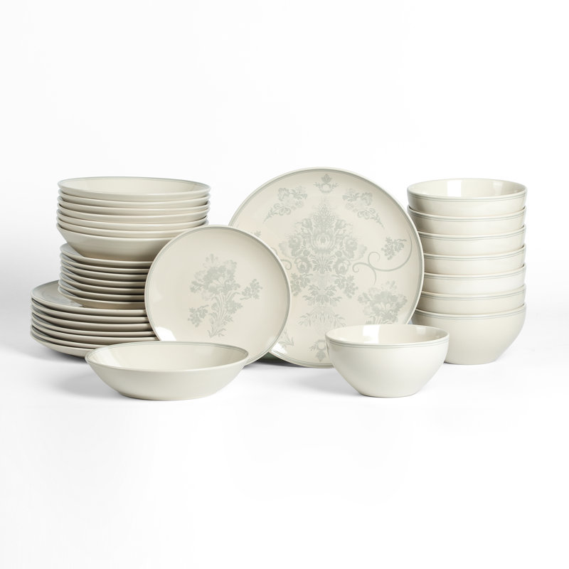 Stone Lain Opal 32-Piece Dinnerware Set Stoneware, Gray