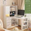Bureau en L avec lumière DEL, chargeur USB, tiroirs et bibliothèque-153824958-134963780