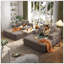 Ensemble 2 pièces surdimensionné de méridienne double, luxueux canapé-lit en velours côtelé moelleux avec 6 coussins et pochette de rangement pour les petits espaces, le cinéma maison et le salon-1607512785