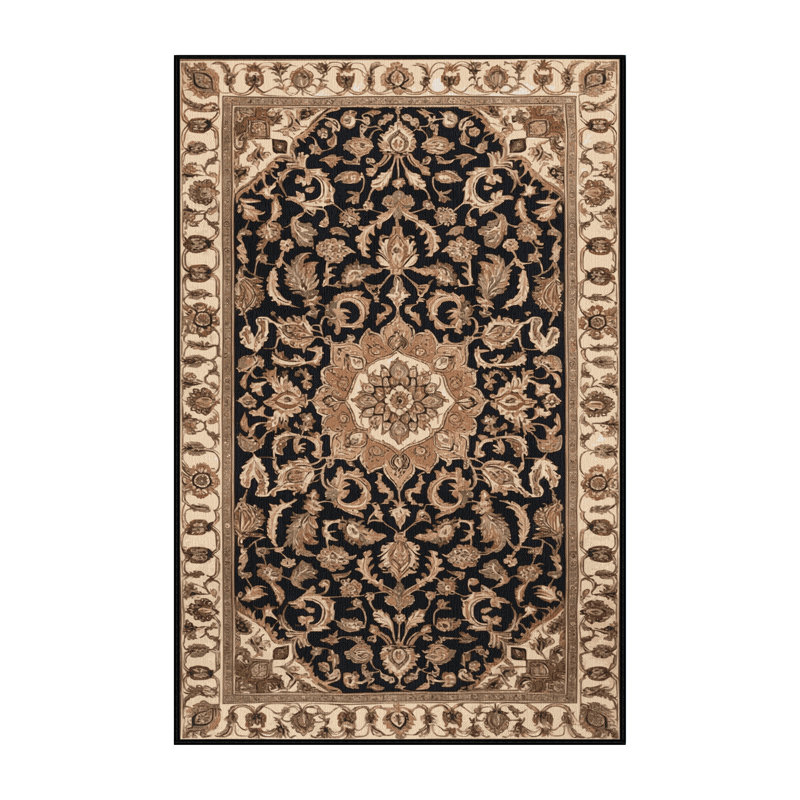 Tapis brun lavable à la machine, Rectangulaire 8 pi x 10 pi