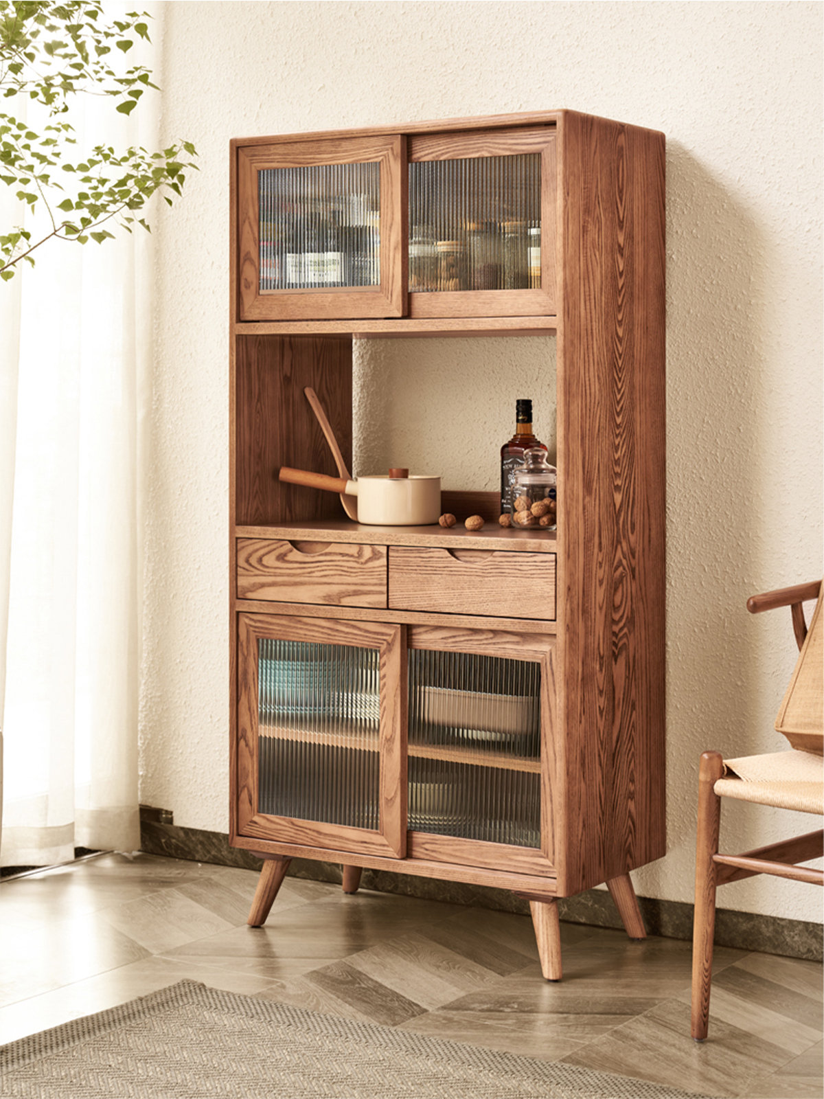 George Oliver Scandinavian Solid Wood Storage Food Cabinet | Wayfair