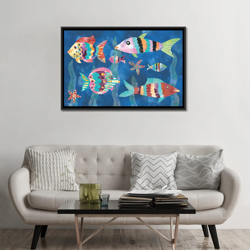«Boho Reef Fish III» par Wild Apple Portfolio - reproduction d'art sur toile, H 32 po x l 48 po x P 1,5 po, Pas de tapis