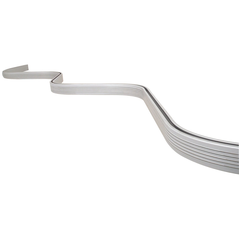 Wave 250cm Curved Shower Curtain Rod, Silver