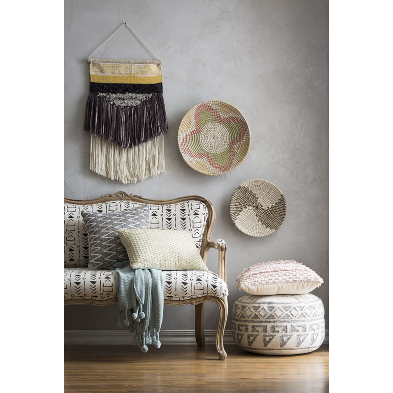 Pale Pink Cotton Fringe Square Throw Pillow