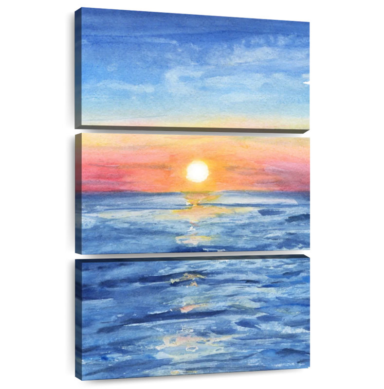 Coucher de soleil avec l'eau Gillard, H 50 po x l 32 po