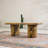 Rustic Wood-Look Outdoor Coffee Table With Iron Frame And Terrafab Top