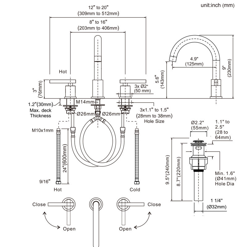 Brushed Nickel Double Handle High Arc Bathroom Faucet