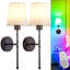  Applique murale 20 po avec 15 lumières RVB rechargeables sans fil à intensité variable et télécommande (ensemble de 2)-1875684568-1877194322