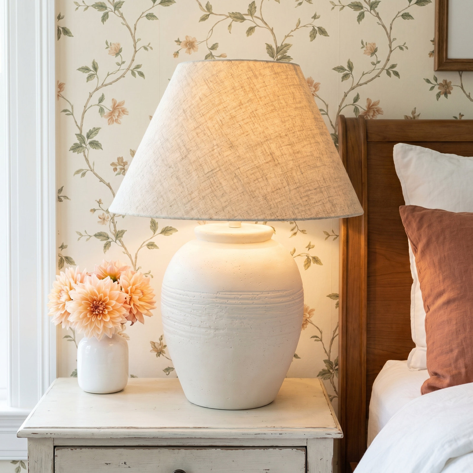 Sharol Ceramic Table Lamp, White