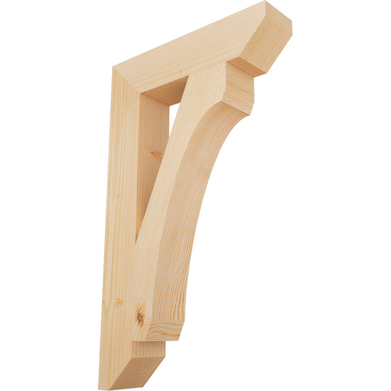 Wood Bracket/Corbel, Douglas Fir (Smooth), 30" H x 3.5" W x 18" D