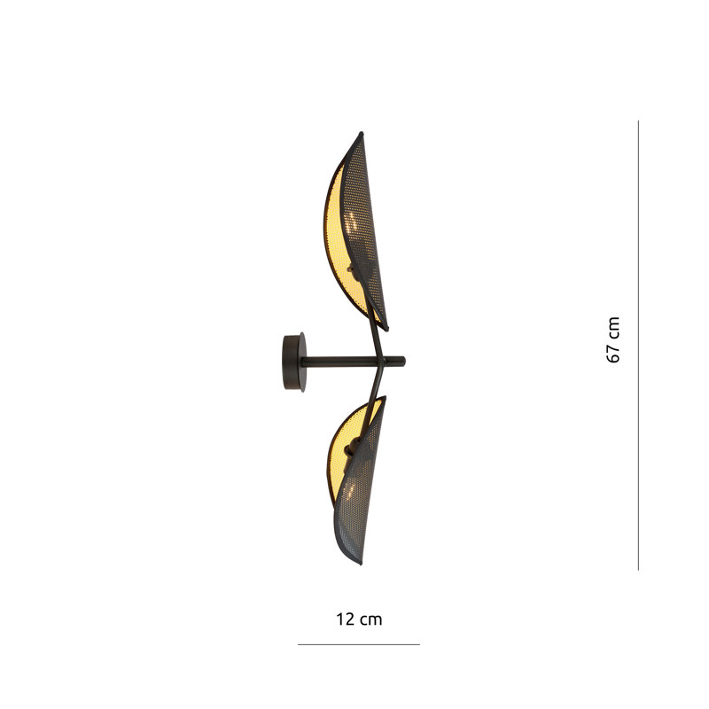 Steel Up & Downlight, Black/Gold