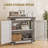 Modern Farmhouse Sideboard, Buffet Cabinet With Barn Style Door And Adjustable Shelf, Dining Room Cabinet