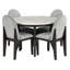 Ensemble de table et de chaises 5 pièces, table ronde avec 4 chaises rembourrées