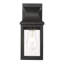 14.25 in. 1-Light Matte Black Outdoor Wall Lantern With Clear Glass Panes