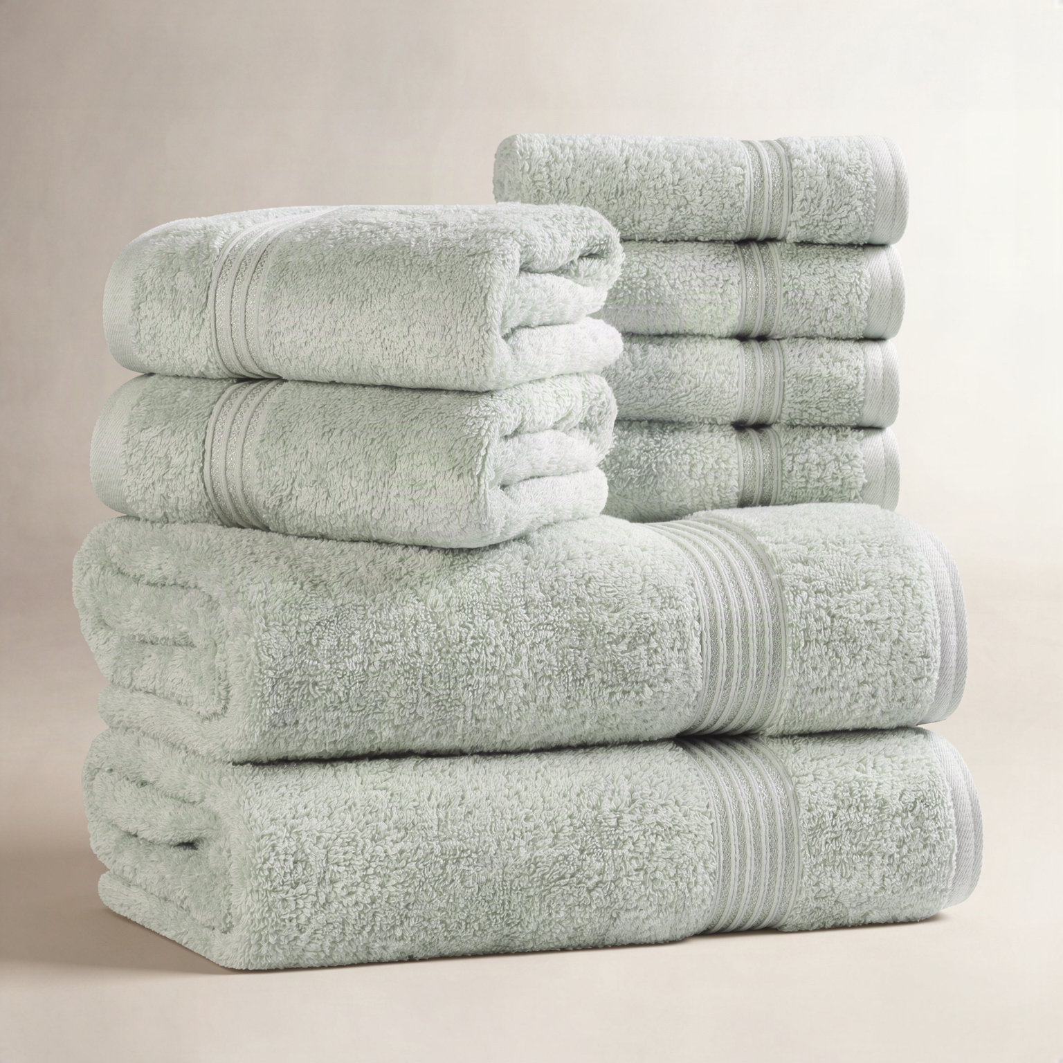 Alexia 8-Piece Egyptian Cotton Towel Set, Sage