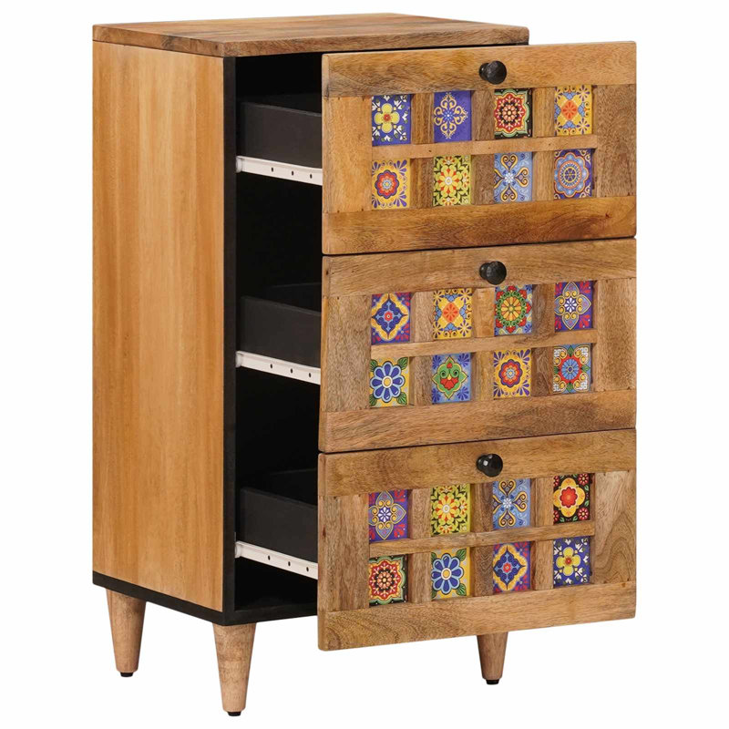  Sideboard With Drawer With Storage Solid Mango Wood Dining Modern Sleek