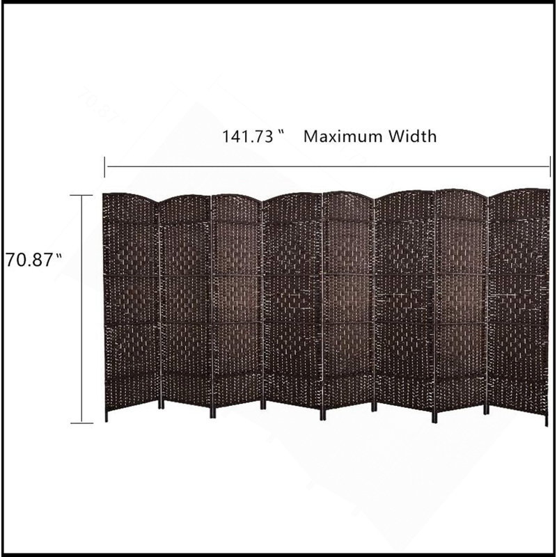 8 Panel Room Divider, Folding Screen