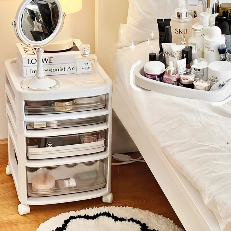 Daisuke Plastic Makeup Organizer, White