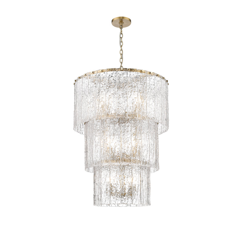 Lustre 12 lumières Timeothy, Or brossé
