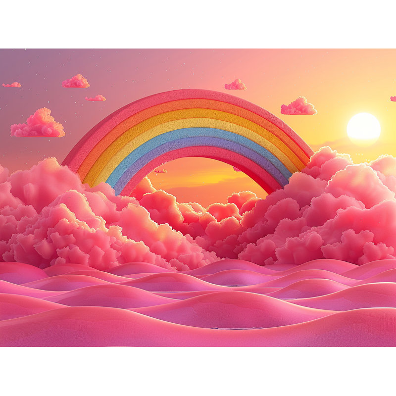 Rainbow Arch Landscape Room Darkening Curtain Pair, 20" H x 84" W