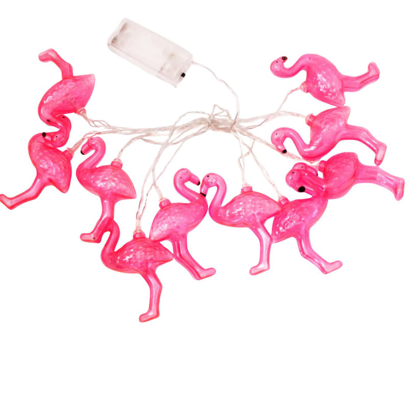  10 LED Flamingo String Lights – Warm White Indoor Outdoor Décor for Windows, Gazebos, Deck Railings