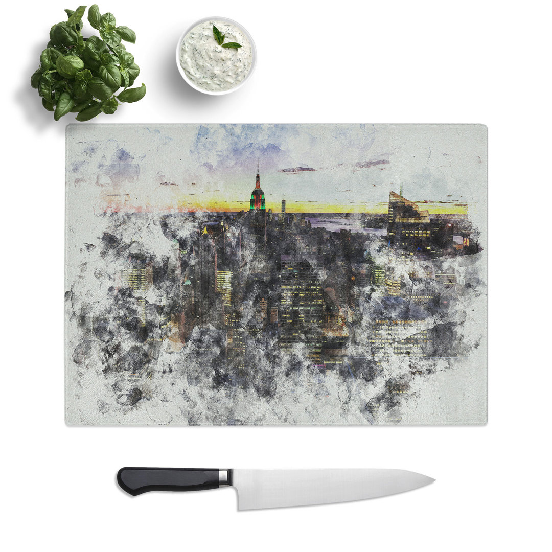 New York Skyline Vol.1 Watercolour Chopping Board
