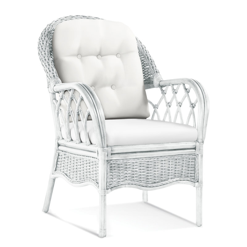 Chaise avec accoudoirs rembourrée Everglade, Blanc givré, Ivoire Elite; 0321-91