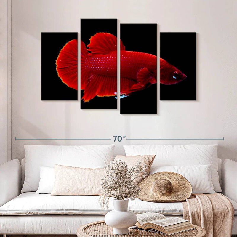 Brampt Vibrant Red Betta, 32" H x 52" W