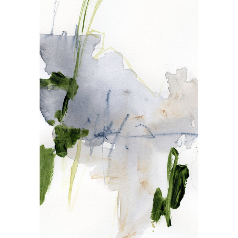 Green and Grey I by Victoria Barnes - Canvas Painting, 46cm H x 30cm W, Wrapped Canvas