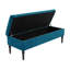 Safar Striped Ottoman Storage Bench – Upholstery Plush Velvet Shoe Bench with Black Turned Wooden Legs-520219411-521705319