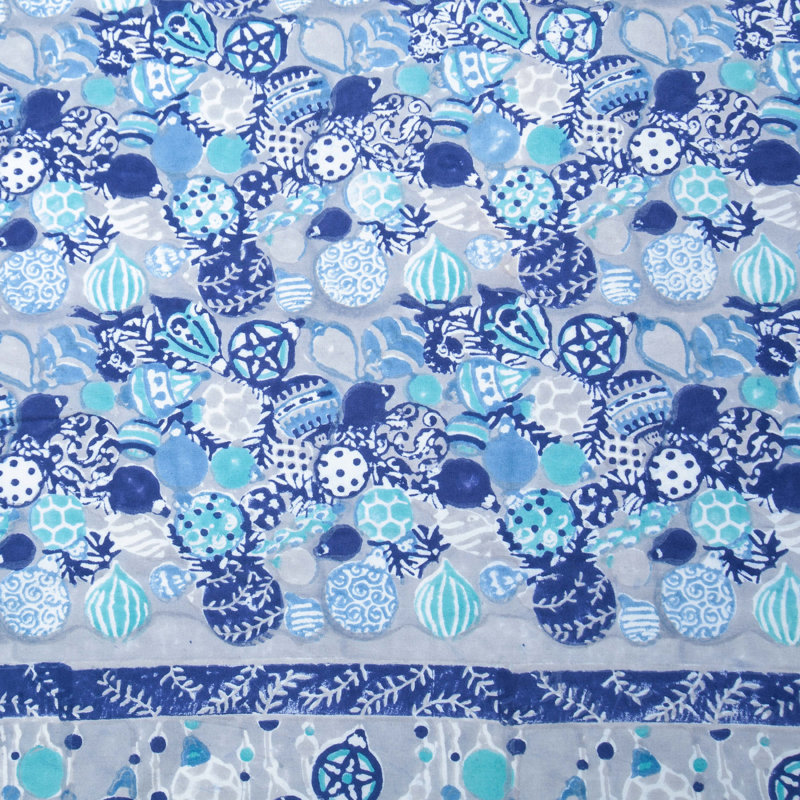Leston Tablecloth, Blue/Light Blue, 90" x 90" Round
