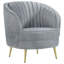 Fauteuil demi-tonneau en velours touffeté de 30,5 po Mamita