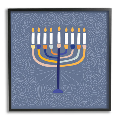 " Patterned Hanukkah Menorah Swirls "