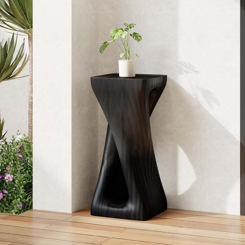 Table d'appoint Twist Shape Design en béton léger, Black