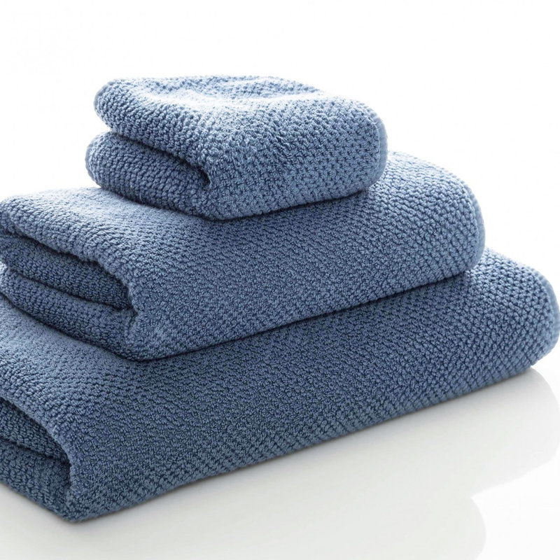 Bee Waffle Hand Towel, Cobalt