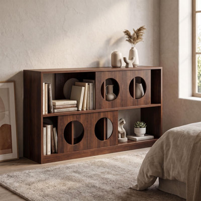 Étagère de rangement à compartiments, tablette basse pour la maison, étagère géométrique moderne avec découpes rondes