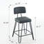 Ensemble de 2 tabourets de bar industriels, chaises à hauteur de comptoir avec revêtement en cuir polyuréthane et structure en métal, chaises de bar rétro-1107489882