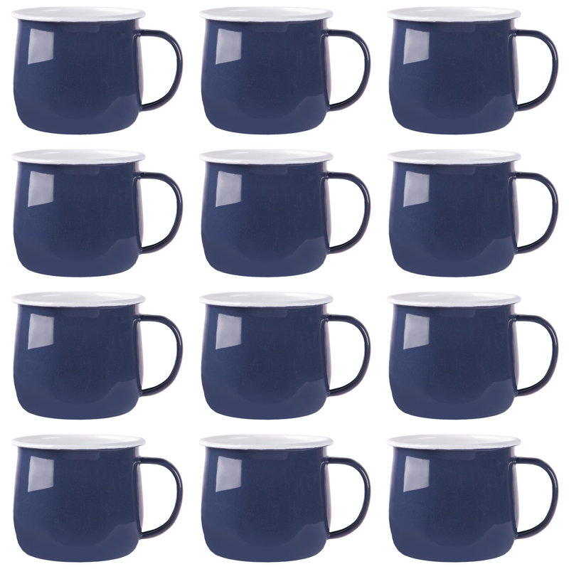 Enamelware Camping Mug, Black/White, 12