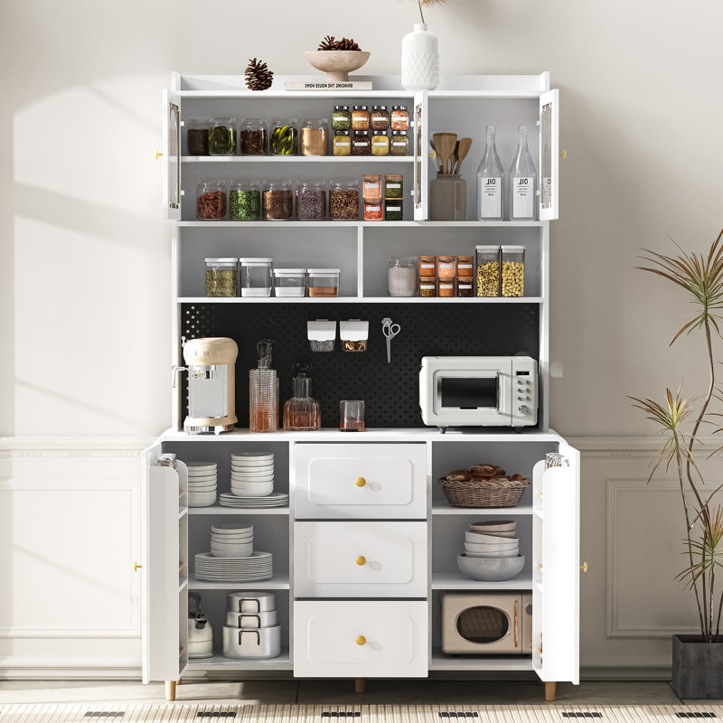 190cm Kitchen Pantry, White