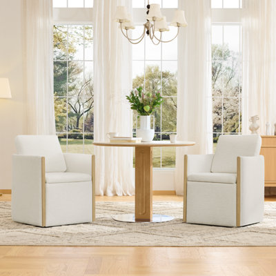 Upholstered Dining Chairs with Casters