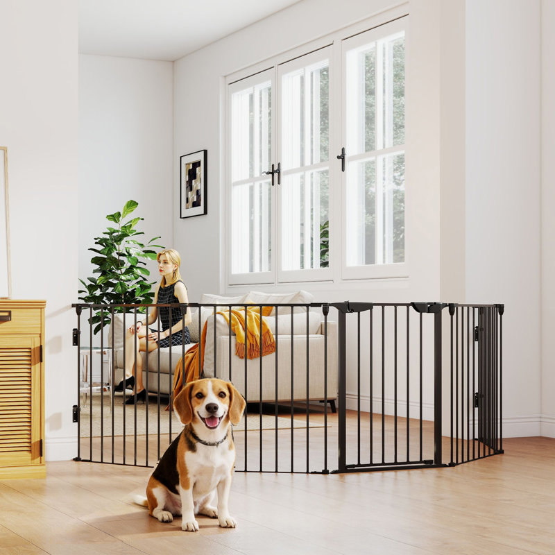 Parc pour chien d'intérieur pour petits chiens de taille moyenne avec porte, Noir, noir, noir, noir