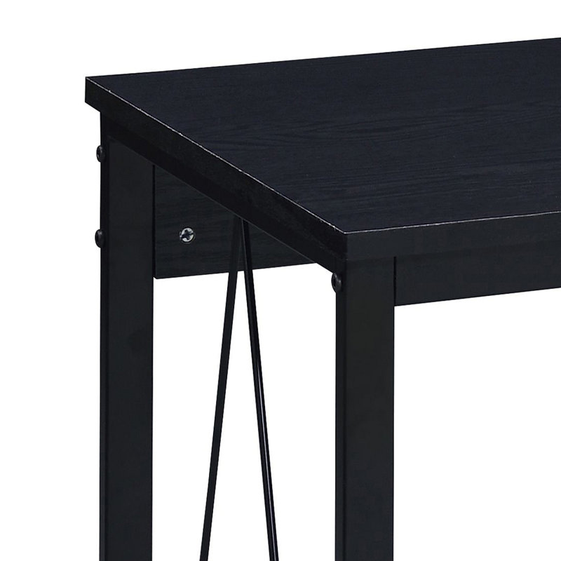 Writing Desk with Metal Sled Base, Black, 28.5" H x 47.5" W x 19.5" D