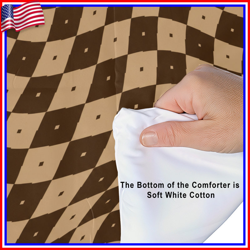 Wavy Checkerboard Pattern Comforter, King