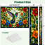Cloison pliante à 4 panneaux séparateurs de colibris fleurs sur toile séparateur mural de protection autoportant-134580158-134580159
