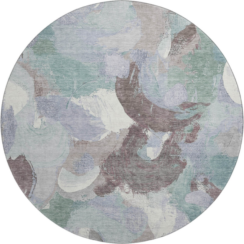 Premium Machine Washable Mouton Abstract Rug, Round 8'